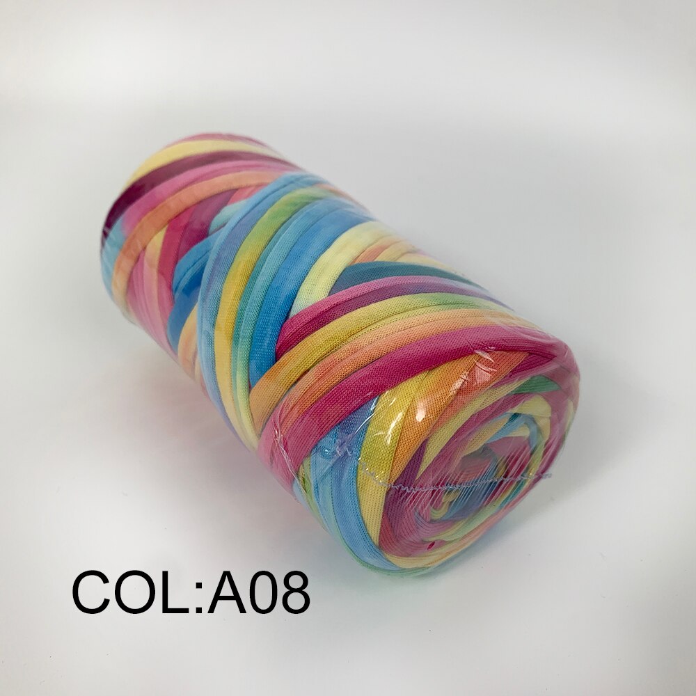 Hilos de fantasía para tejer a mano hilo grueso tela de ganchillo, bolsa artesanal, bolso, alfombra, cojín, camiseta de tela de algodón, 180g/Uds.: A08