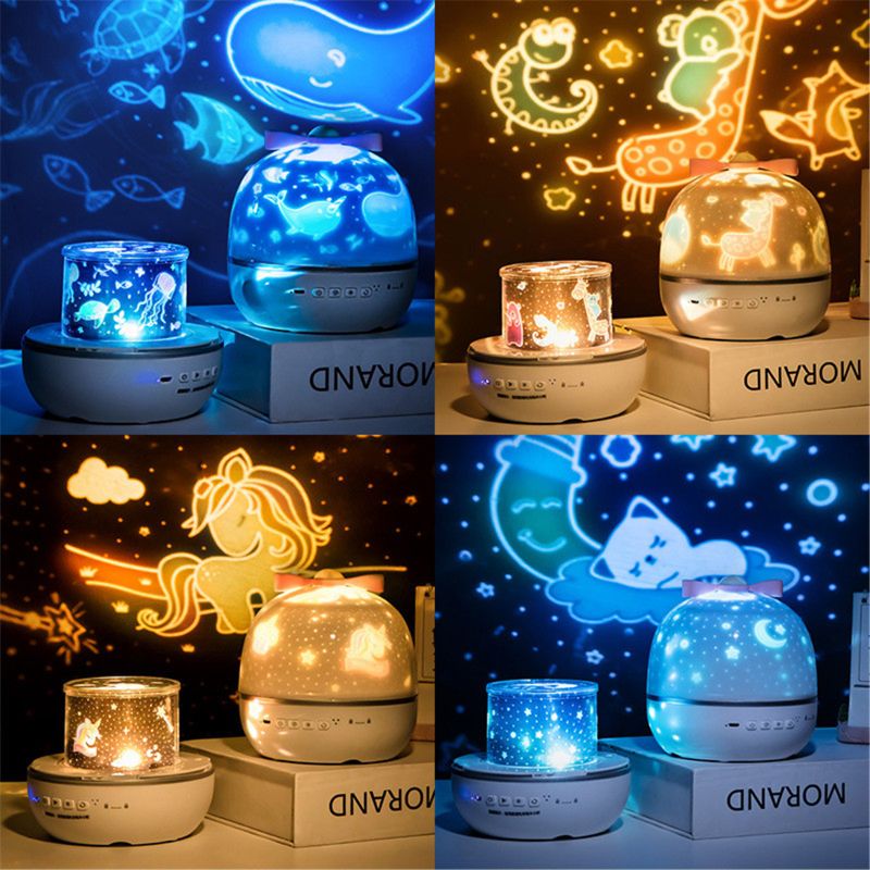 6 Patterns LED Projector Star Moon Night Light Sky Rotating Nightlight F3ME