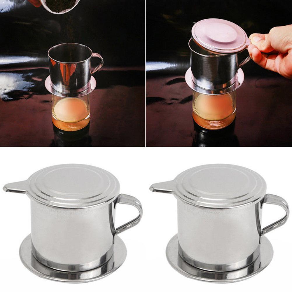 Bärbar vietnam kaffedroppare i rostfritt stål återanvändbar vietnamesisk kaffe  v60 droppar kopp kanna dropp vietnam kaffe  w2 b 3