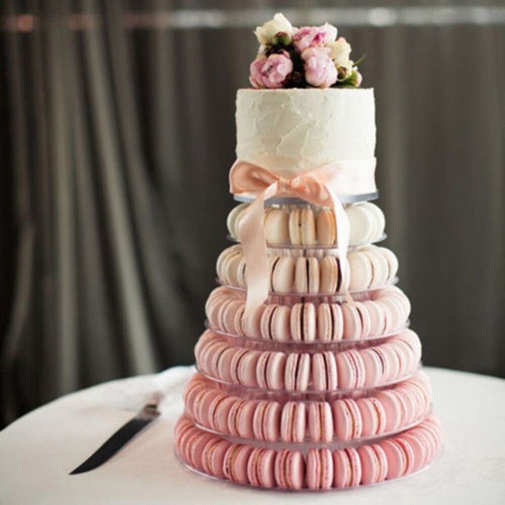 6 Ebenen Macaron Turm Kuchen Stehen Cupcake Makronen Anzeige Gestell Halfter Werkzeuge Hochzeit Dekor für Ostern Weihnachten Geburtstag Party