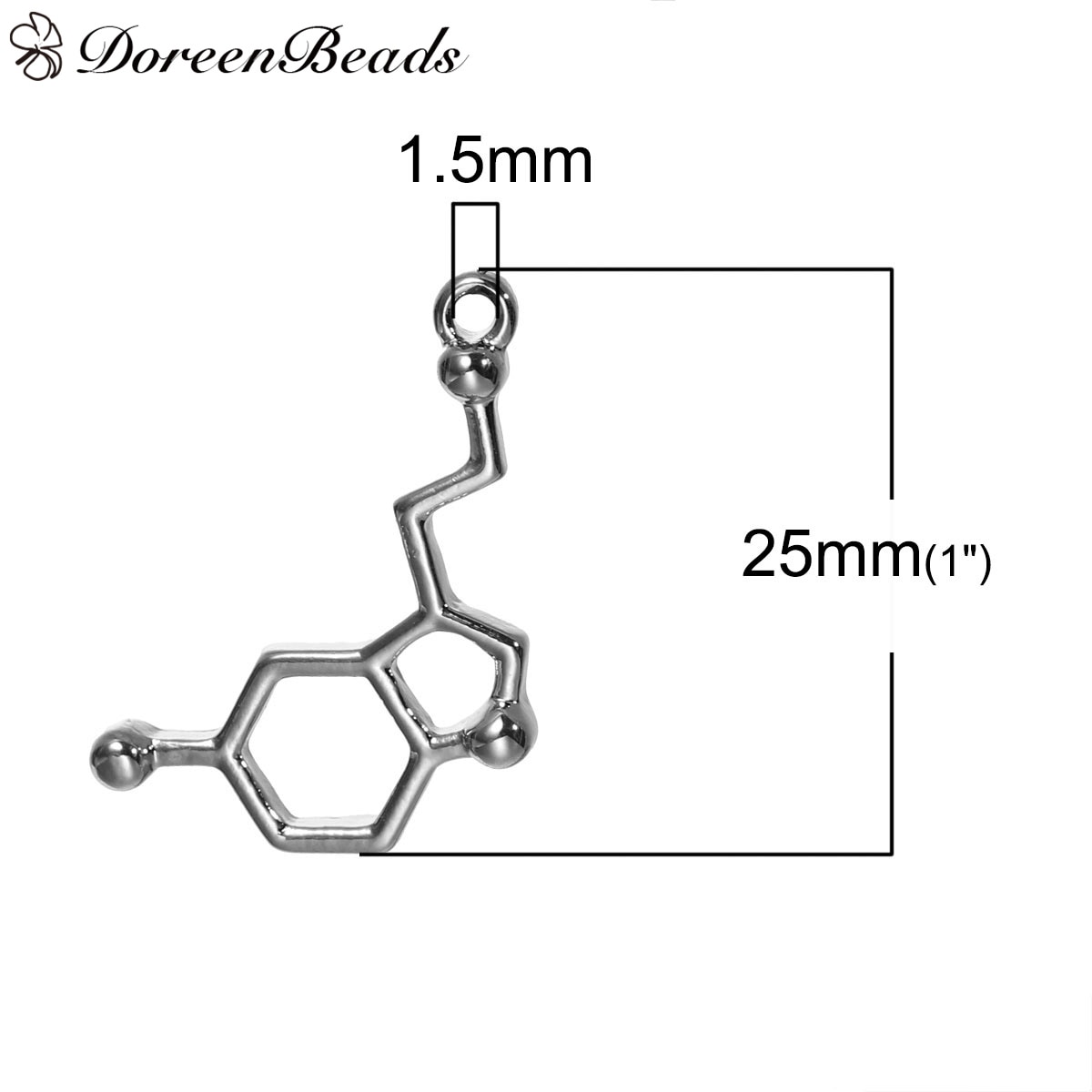 DoreenBeads – breloques en forme de molécule métallique, 10 pièces, pendentifs de couleur or/argent, pour bijoux,