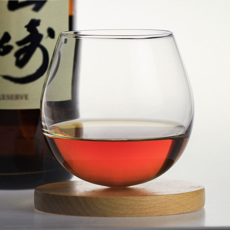 Slow roll whiskybeker rockfund wijnglas japanse stijl houten dienblad whisky rum glaswerk voor bar huishoudelijk feest kristallen vazen