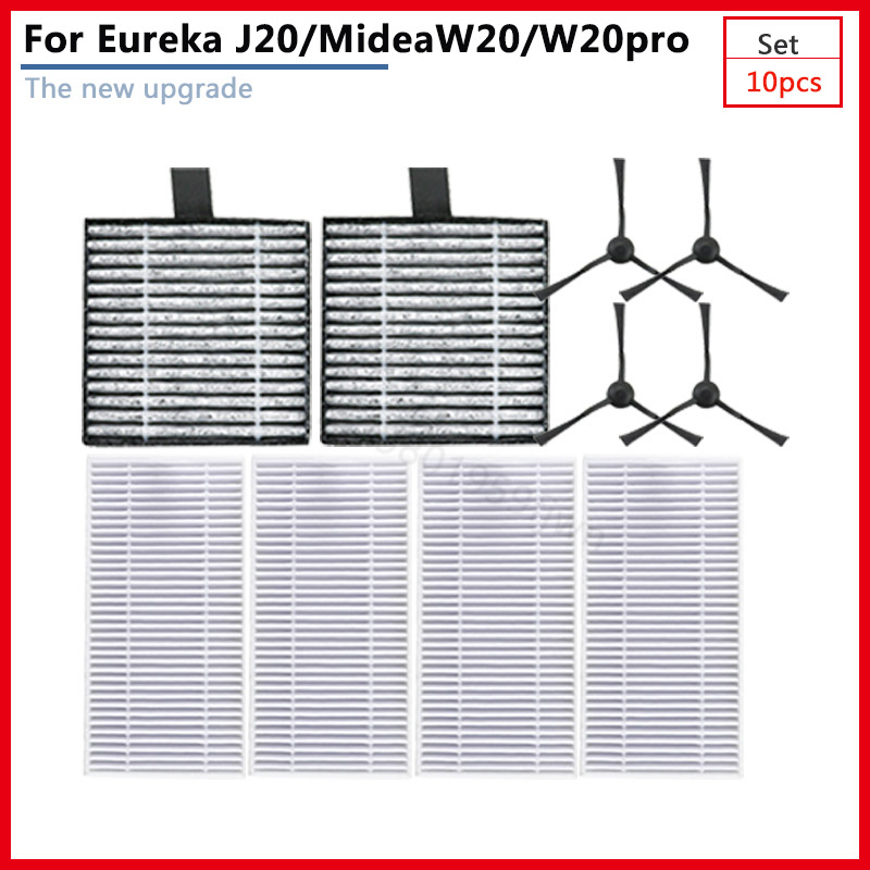 Für Eureka J20 Midea W20 W20Profi Elektrische Roboter Kehrmaschine Hauptseite Pinsel Hepa-Filter Haushaltsgerät Staubbeutel Bausatz Staubsauger: Braun