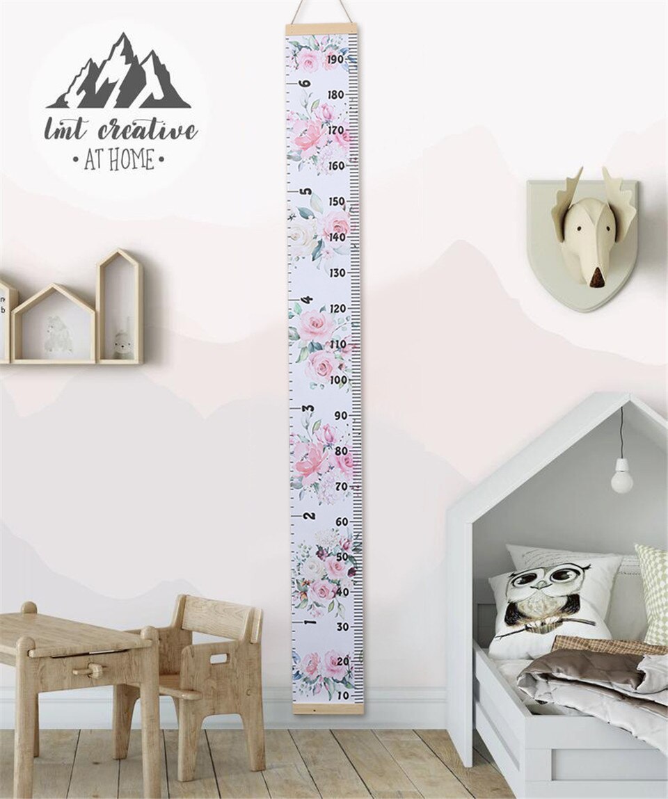 Children's Height Ruler For Kids Room Home Decoration Height Measurement Chart Movable hanging Canvas Height Chart Wall Decor