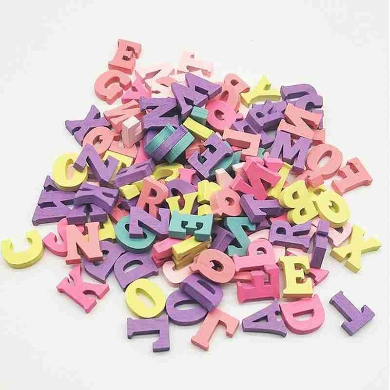 100 Stks/set Multi-Gekleurde Houten Letters Cijfers Blokken Onderwijs Puzzel Blok Diy Kinderen Houten Materialen Letters/Cijfers I0D0