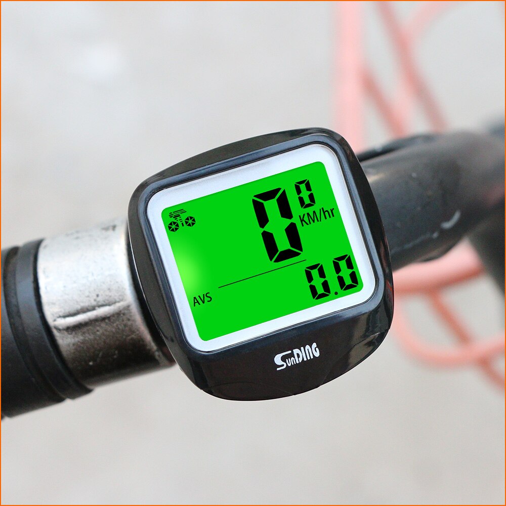 Sunding SD-568AE Bike Computer Cycling Computers Bicycle Speedometer Wireless Waterproof Stopwatch Odometer LCD Backlight Black