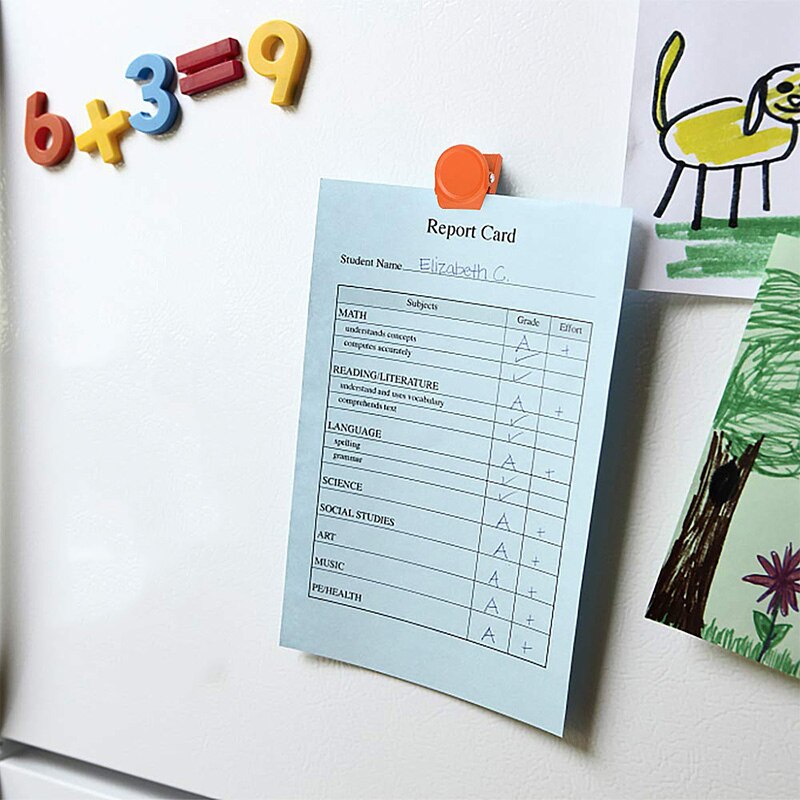 Binder Clips Paper Clamps Magnetic Clips Magnetic Metal Clips 16 Packs Colorful Heavy Duty Refrigerator Whiteboard Wall Clip