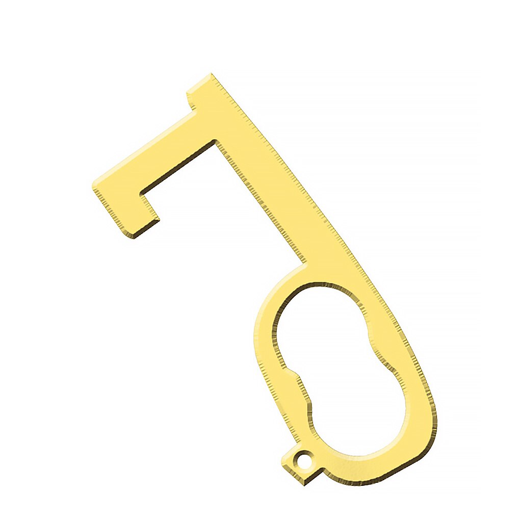 Avoid Contact Door Handle Puller Key Shaped Portable Metal Elevator Button Press Contactless Tool