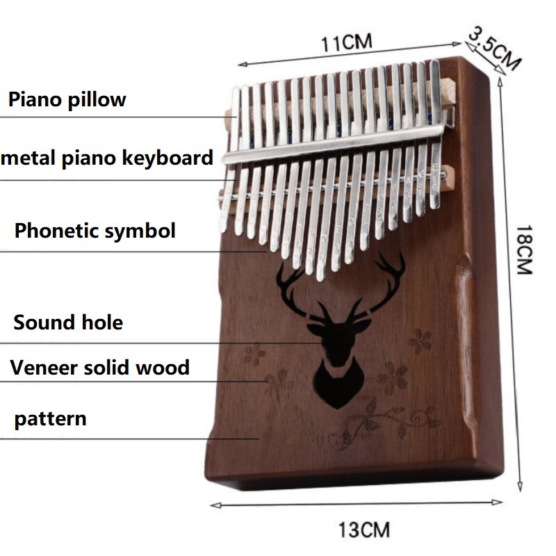 Kalimba 17 key thumb piano mbira Kalimba finger strumenti musicali per pollice portatile piano mogano calimba giocattolo per bambini