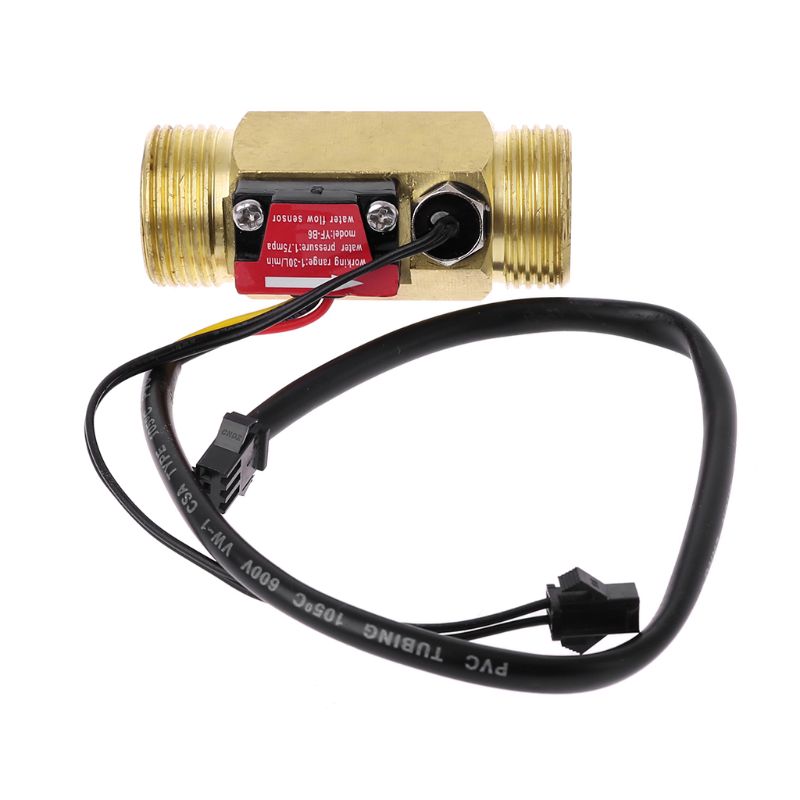 Capteur de débit d&#39;eau G3/4 &quot;, interrupteur avec détection de température, pour Turbine, liquide, coque en cuivre, débitmètre à effet Hall