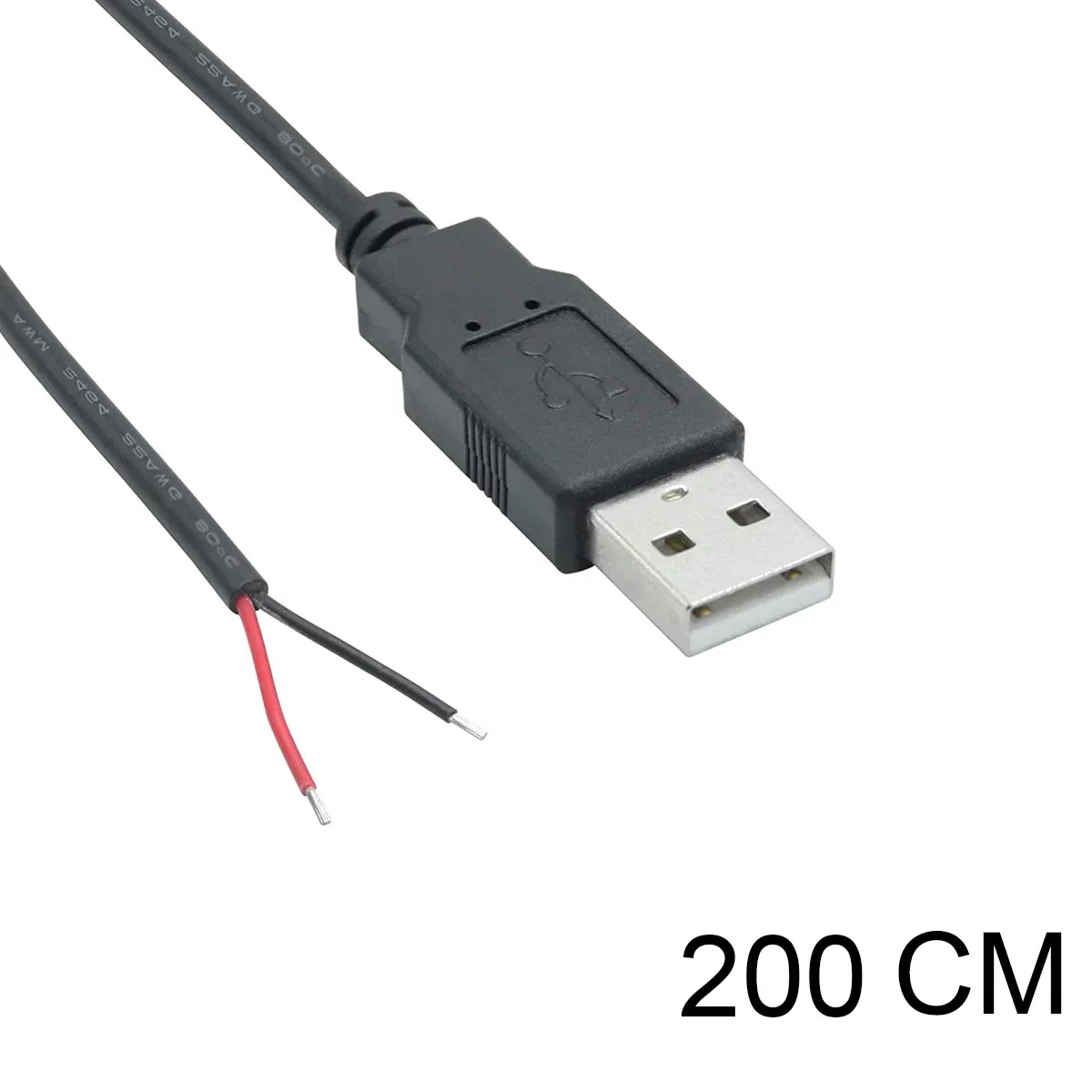 Cable USB Pigtail macho hembra Cable de alimentación pelado conector de repuesto de 12V para tira LED USB reemplazar reparación ventiladores altavoz: Oro