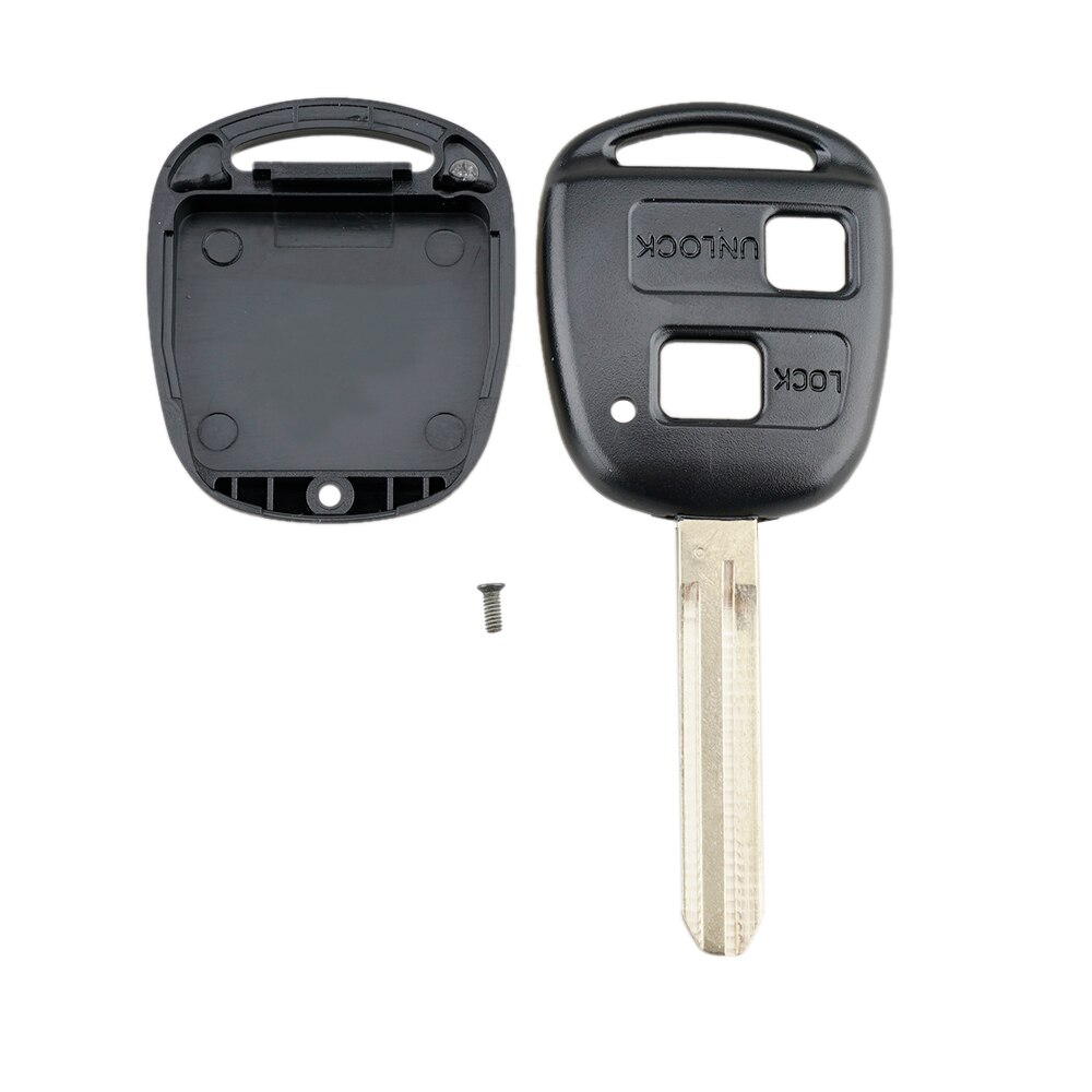 Coque de clé télécommande de voiture 2 boutons, avec lame TOY43 + 2 Micro interrupteurs adaptés à Toyota-Yaris Prado Tarago Camry Corolla