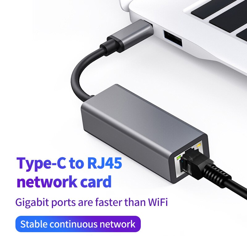Usb Netwerk Kabel Interface RJ45 Connector Gigabit Netwerk Kabel Netwerkkaart Breedband Netwerk Kabel Converter Ethernet Grijs