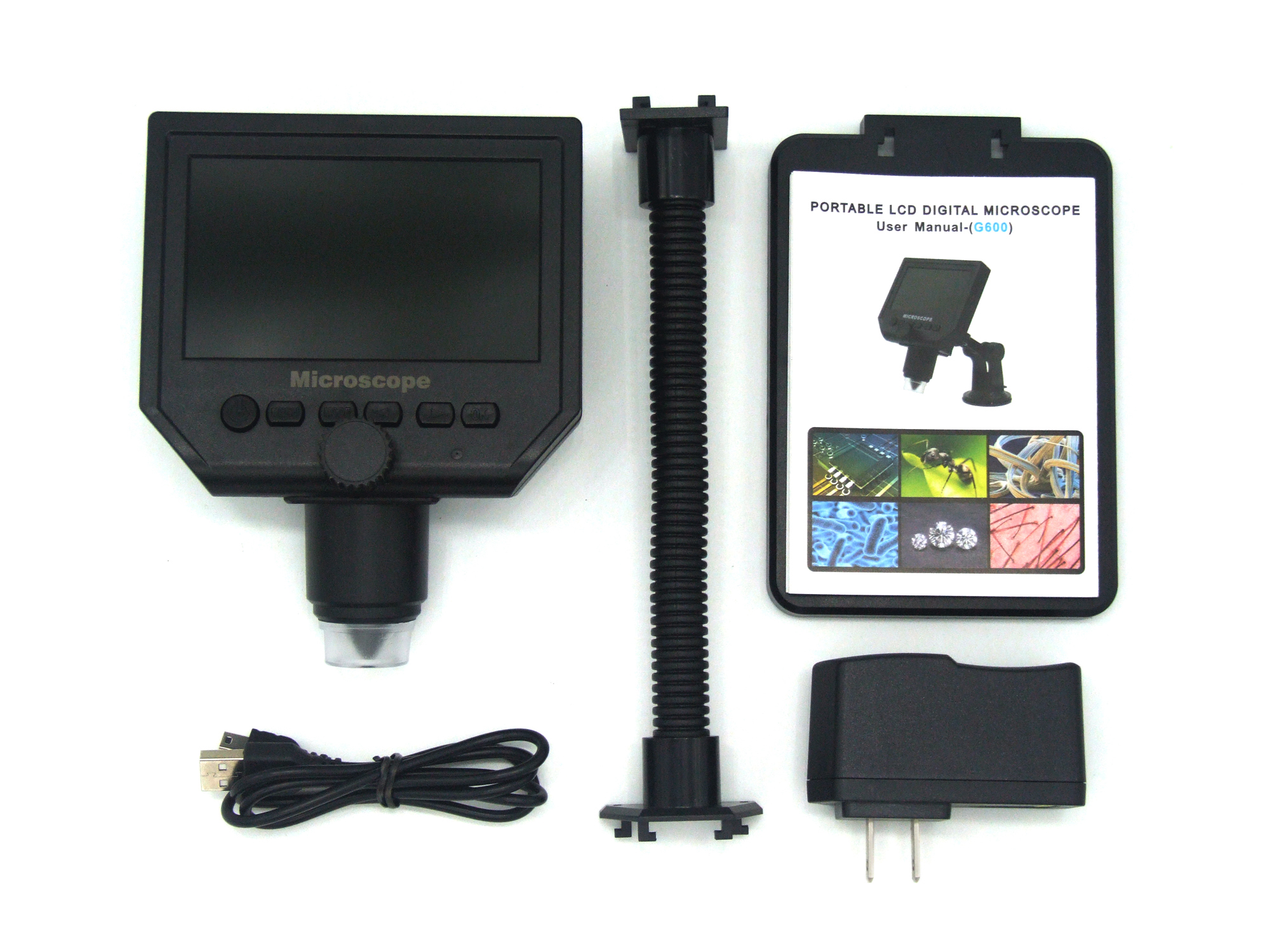 G600 600X 3.6MP 8LED Portable LCD Digital Microscope 4.3" USB Electronic HD Video Microscopes Endoscope Magnifier Camera