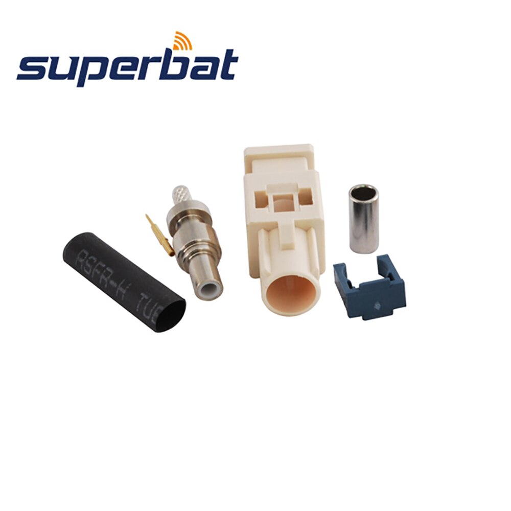 Superbat-conector macho de crimpado Fakra, 10 piezas, aplicable a Radio con suministro Phantom, versión larga para Cable RG316, RG174, LMR100