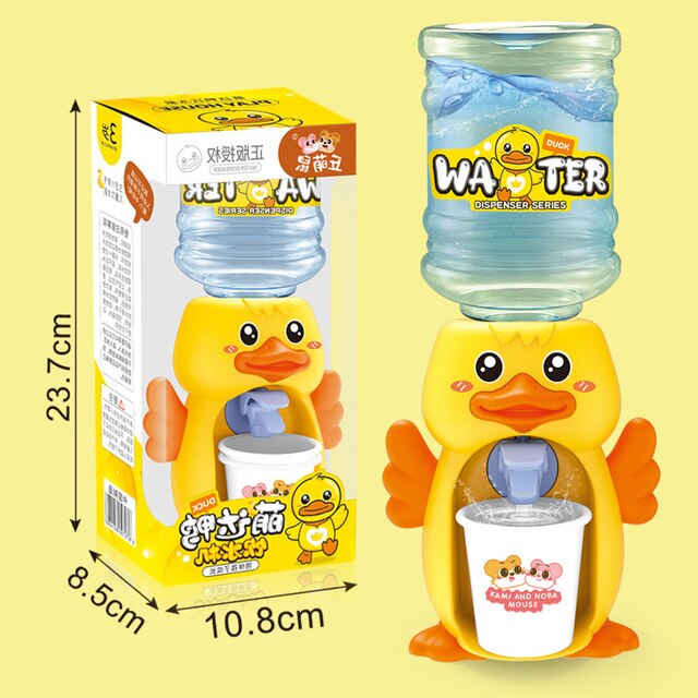Mini vanndispenser baby leke morsom liten and drikkevannskjøler naturtro søte barn kosplsy rekvisitter hjem dekor ornament