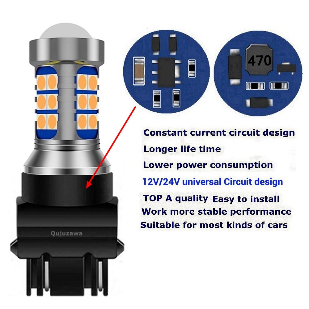 2PCS T25 3157 3156 3057 3457 4157 P27/7W P27W Super Bright 3030 LED Car Reverse Lamps Daytime Running Lights Turn Signal Bulbs