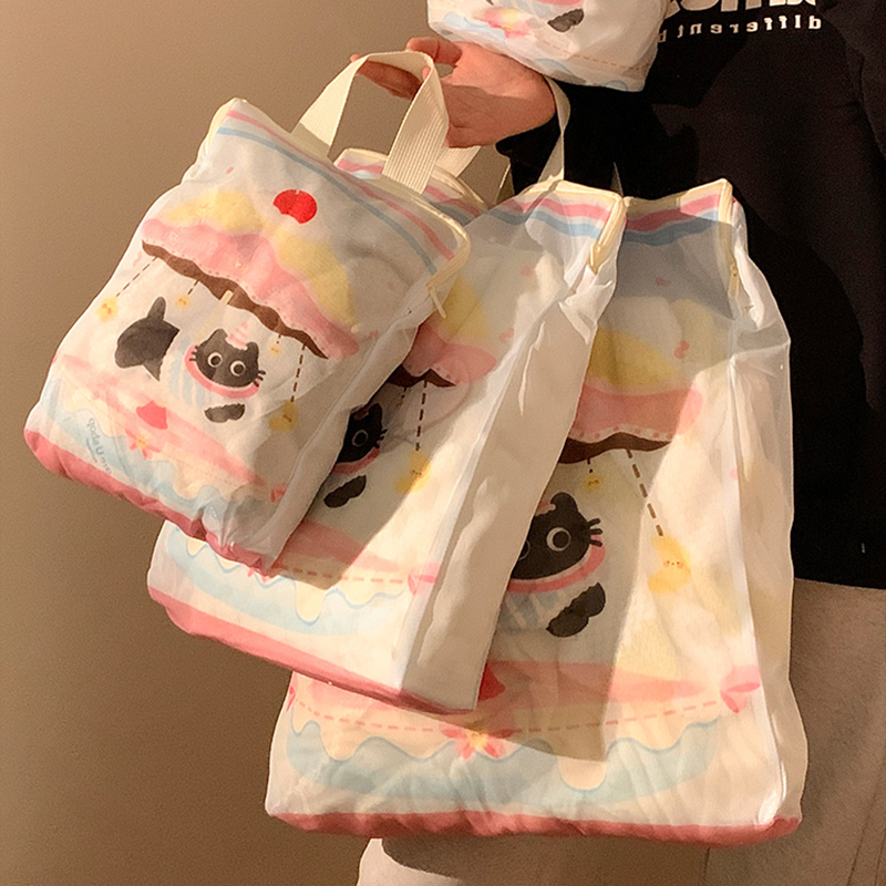 Cartoon Kat Waszak Waszakken met Rits Ondergoed Kleding Mesh Zakken Voor Thuis Wasmachines Leuke Waszak