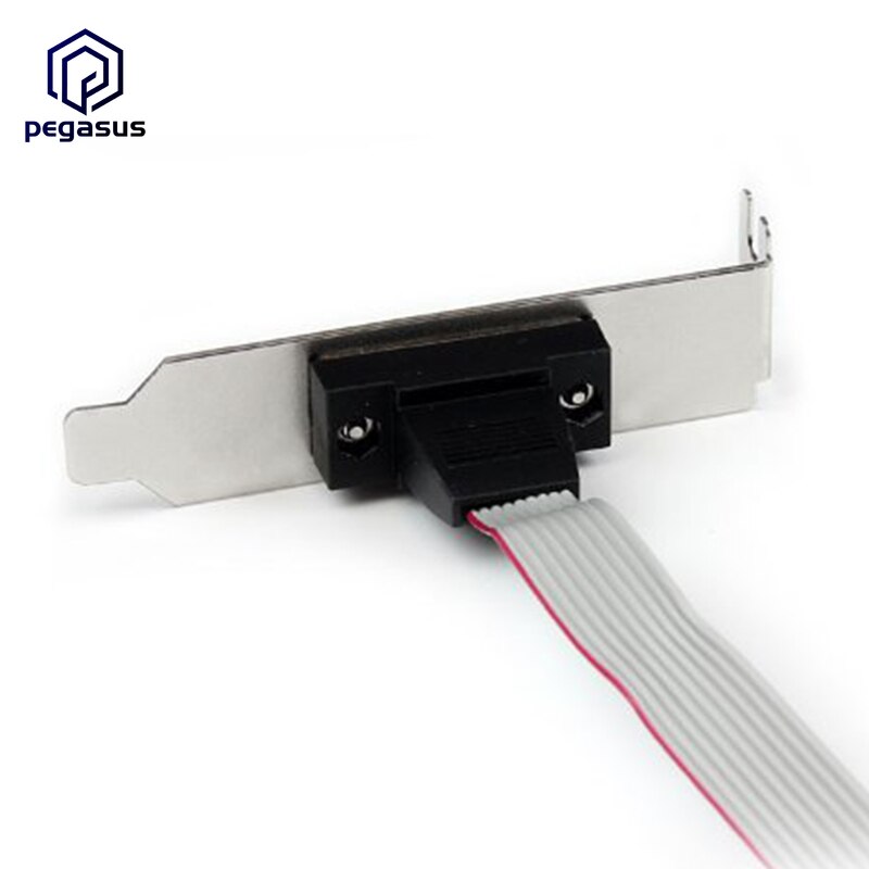 28cm 1 Port RS232 DB9 Serial Bracket to 10 Pin Header - Low Profile (PLATE9M16LP) Low-Profile Bracket