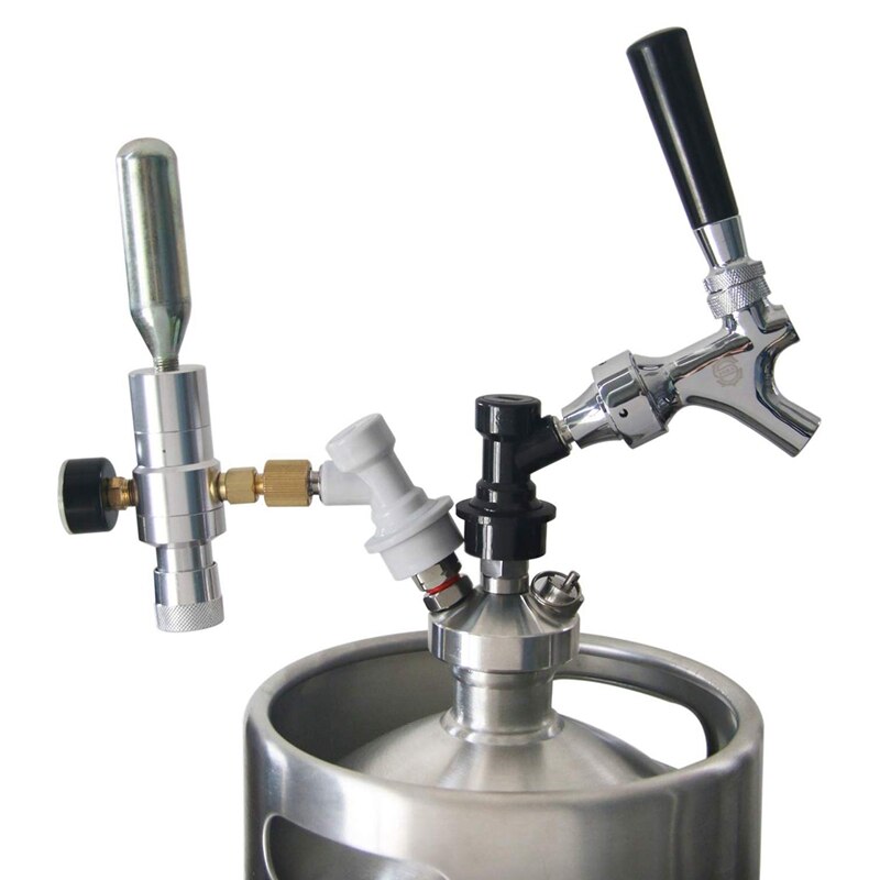 Dispensador de CO2 de cargador de barril de cerveza-incluye regulador de barril 0-30 PSI, adaptador de rosca de 3/8 pulgadas, bloqueo de bola de Gas de desconexión rápida para Ho