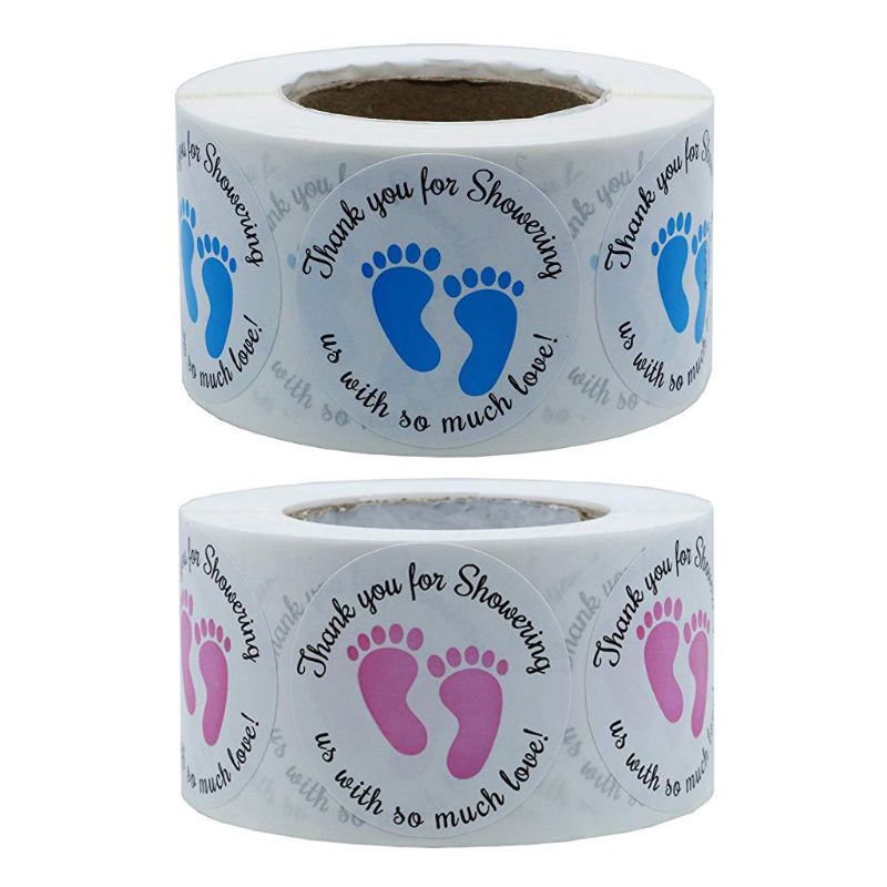 Round Thank You Stickers Scrapbooking Seal Packing Lables Baby Shower Decor J0PC