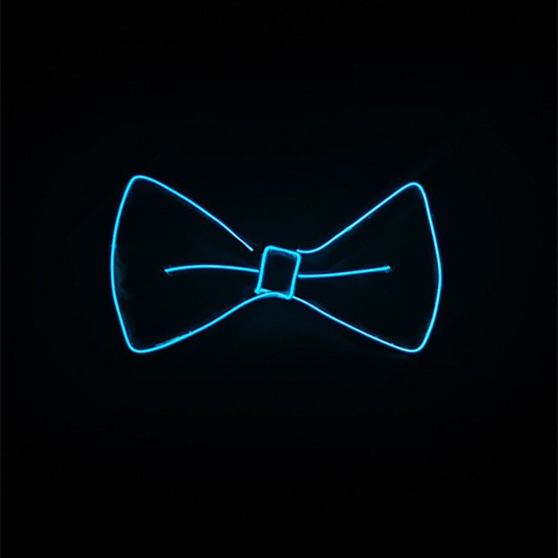 Tirantes luminosos Led para hombre, pajarita, barra de música perfecta, iluminación Led, accesorios para actuaciones y fiestas de disfraces: tie blue