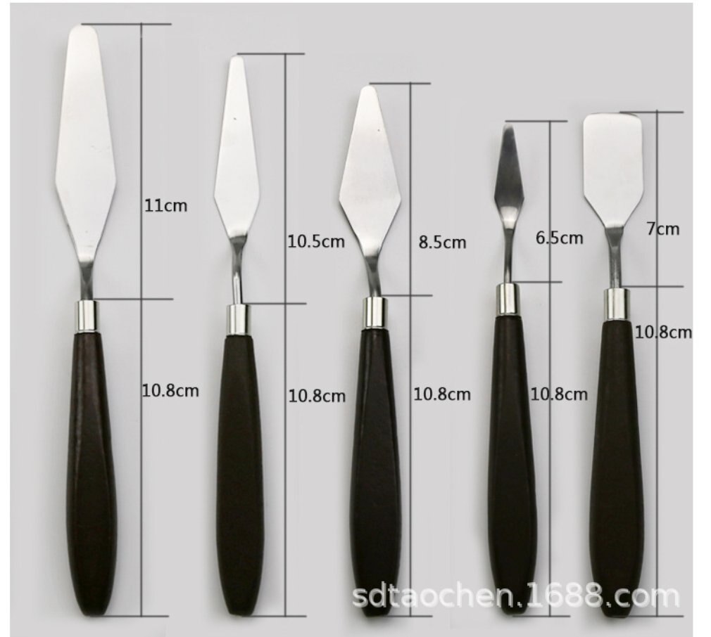 Genuine 5PCS Mixed Palette Knife Painting Stainless Steel Scraper Spatula Art Supplies for Artist Canvas Oil Paint Color Mixing