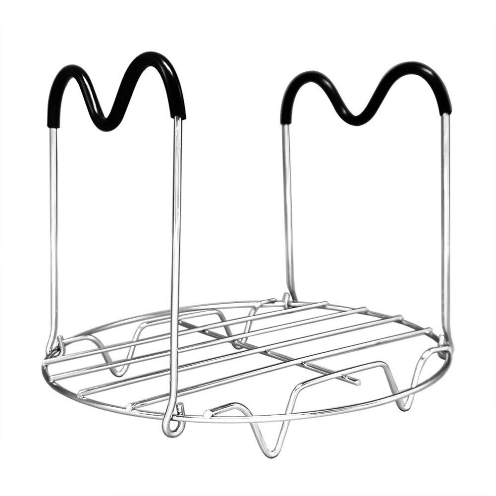 Stoomboot Rack Snelkookpan Stoomboot Beugel Onderzetter Met Thermische Isolatie Handgrepen Draad Stoom Rack Voor 6 Of 8 Quart Instant pot: Silicone steaming ra