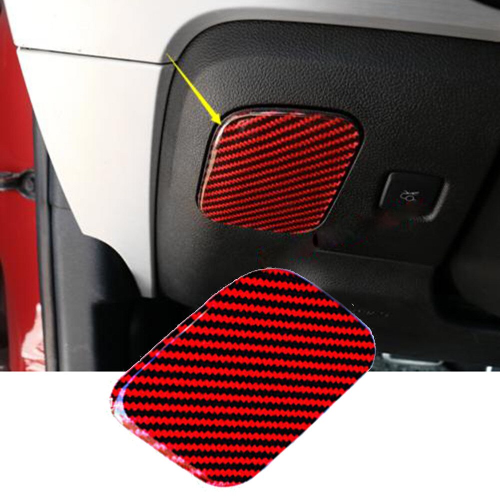 Knop Decor Decoratieve Stickers Carbon Fiber Cover Frame Red