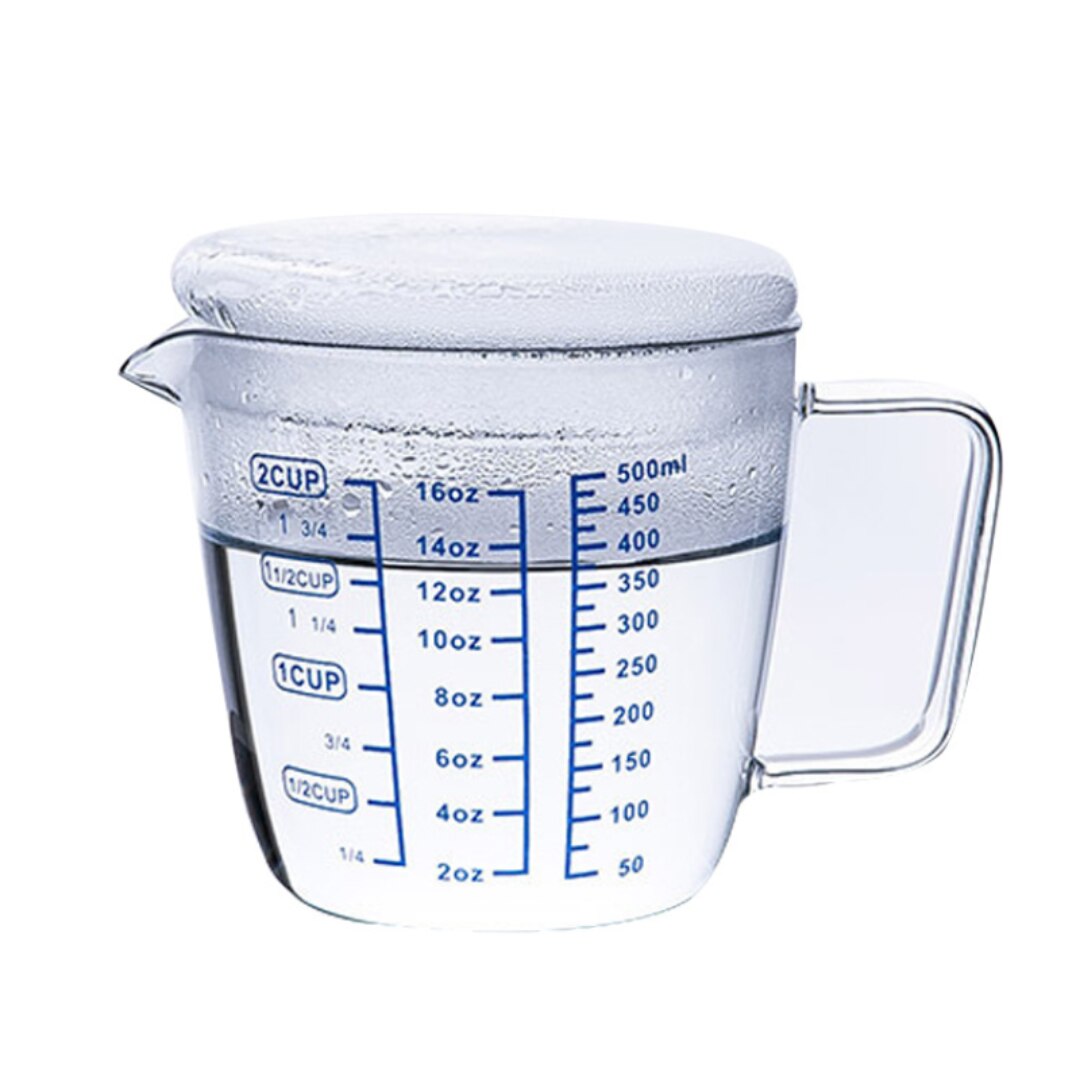 Pyrex – tasse à mesurer le lait 250ml/500ml, tasse à mesurer micro-ondes, pichet à lait en verre avec couvercle, tasses à expresso