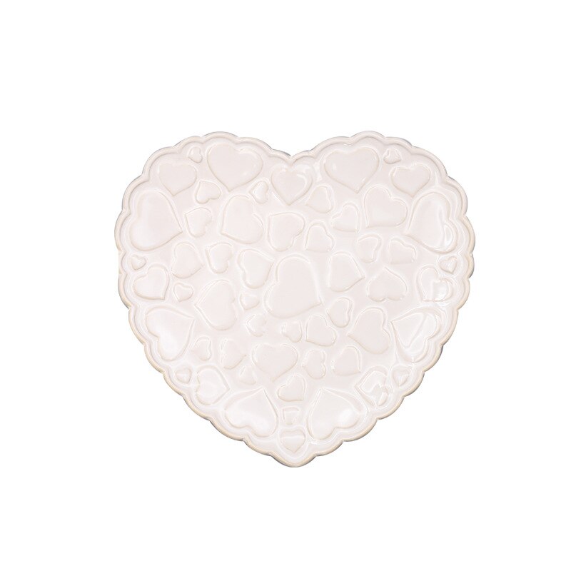 French Ceramic Plate Court Floral Relief Decor Desktop Fruit Salad Dish Modern Western Restaurant Plates Set Kitchen Tableware