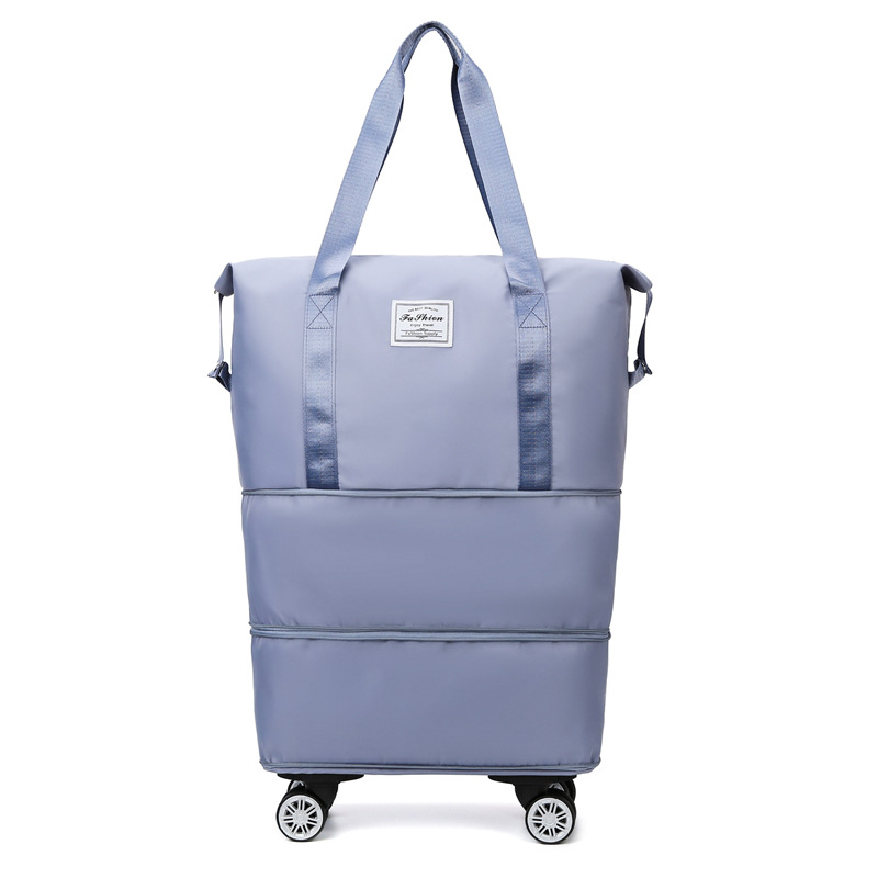 Bolsa de equipaje expandible con ruedas, paquete de lona con ruedas, maleta de viaje plegable, bolsillo con asa, bolsa de almacenamiento de equipaje de viaje húmeda y seca