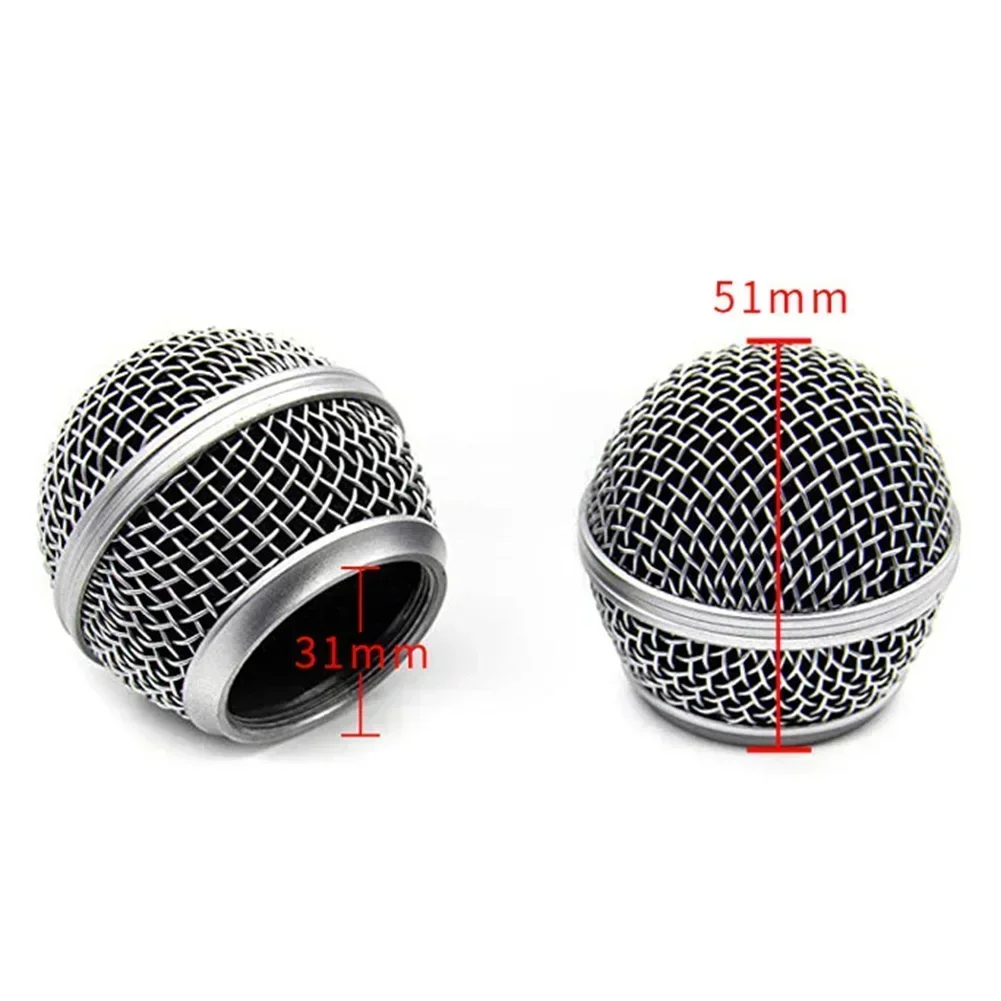 Microfoongrillkop voor 58A microfoon voor Shure Beta stalen microfoongrill Mesh Head DIY vervangende onderdelen ﻿