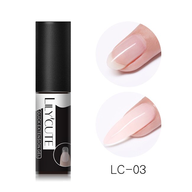 Lilycute neglekunst poly uv gel fransk neglebygger poly gelé gel akryl hurtig bygning finger forlængelse uv led hård: Lc -03
