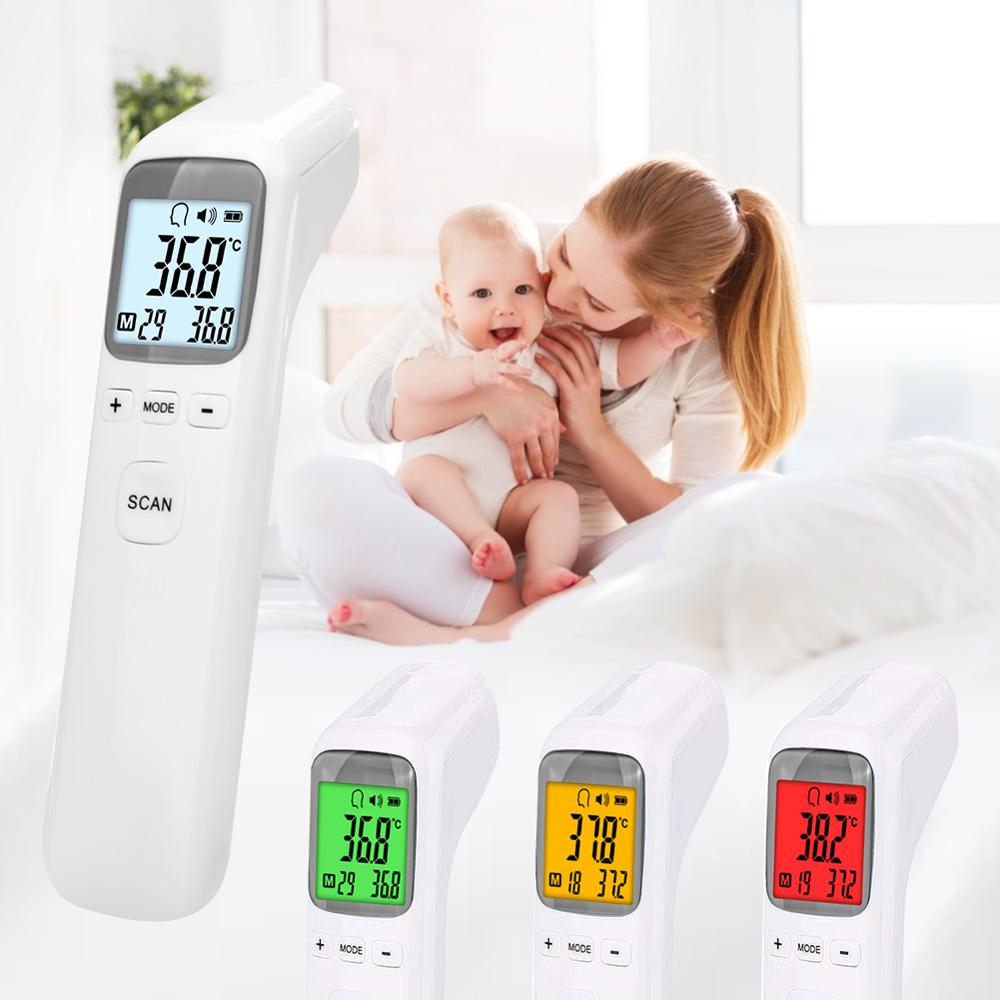 Voorhoofd Thermometer Non-Contact Body Termometro Lcd Backlight Infrarood Digitale Thermometer Voor Volwassenen Kids Temperatuur Meter
