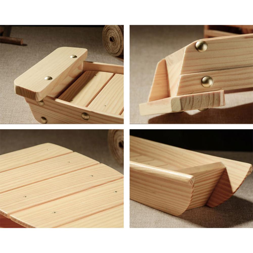 Styl japońnarty drewniany statek w kształcie Sushi Sashimi taca trwała kreatywna półmisek kuchnia zastawa stołowa ornament dekoracyjny