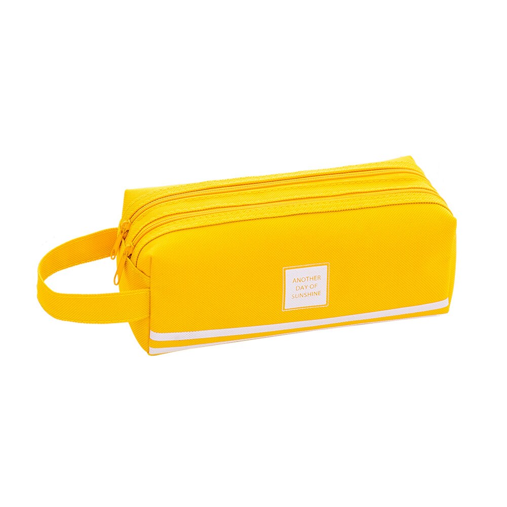 Girls Cute Pencil Case Pen Storage Bag 2 Compartments Makeup Coin Purse for Women SGA998: Yellow