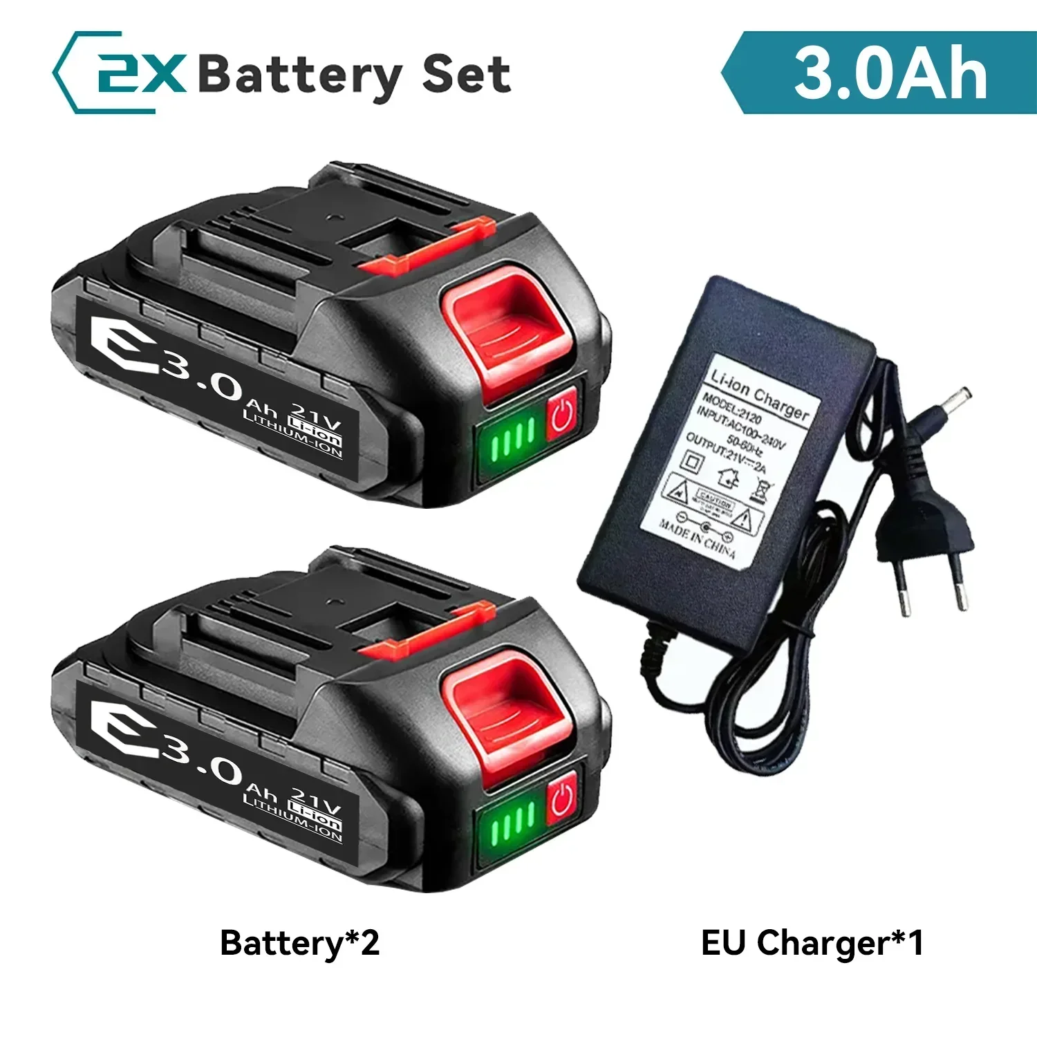 18v 21v 388vf oplaadbare batterij 3000 mah 6000 mah 9000 mah lithium-ionbatterij li-ionbatterij voor makita elektrisch gereedschap: Grijs