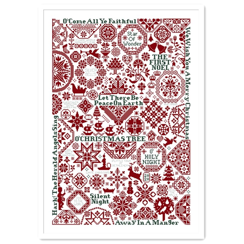 Snedækket jul krydssting kits simpelt mønster aida stof 18ct 14ct 11ct tæller hvidt lærred bomuldstråd broderi