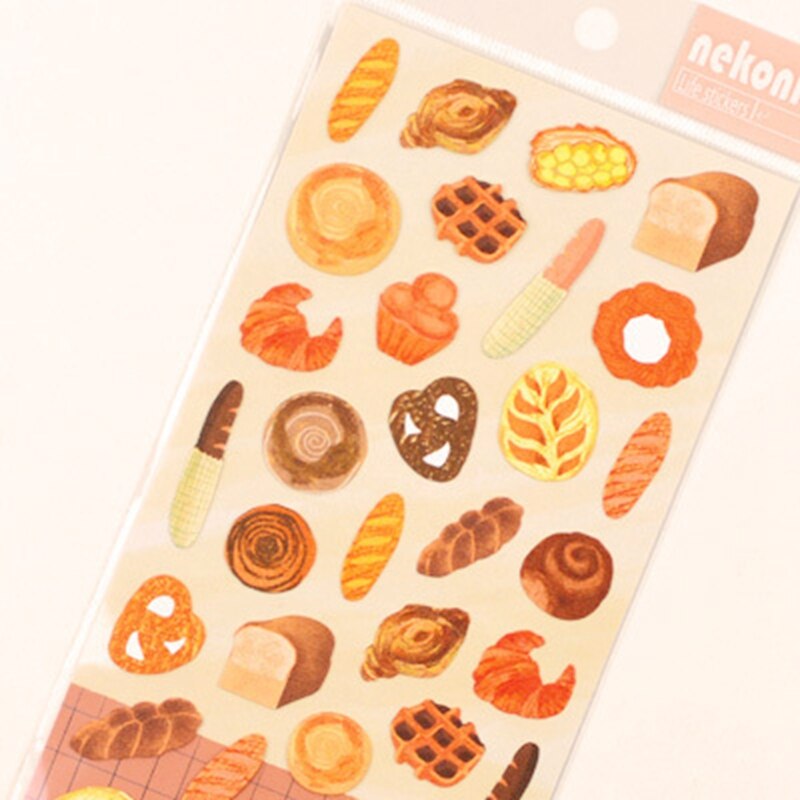 Scrapbooking Journal Stickers for Diary Photo Album Decoration Coffee Bread Fruit Sticker Aesthetic DIY Hobby Craft Supplies