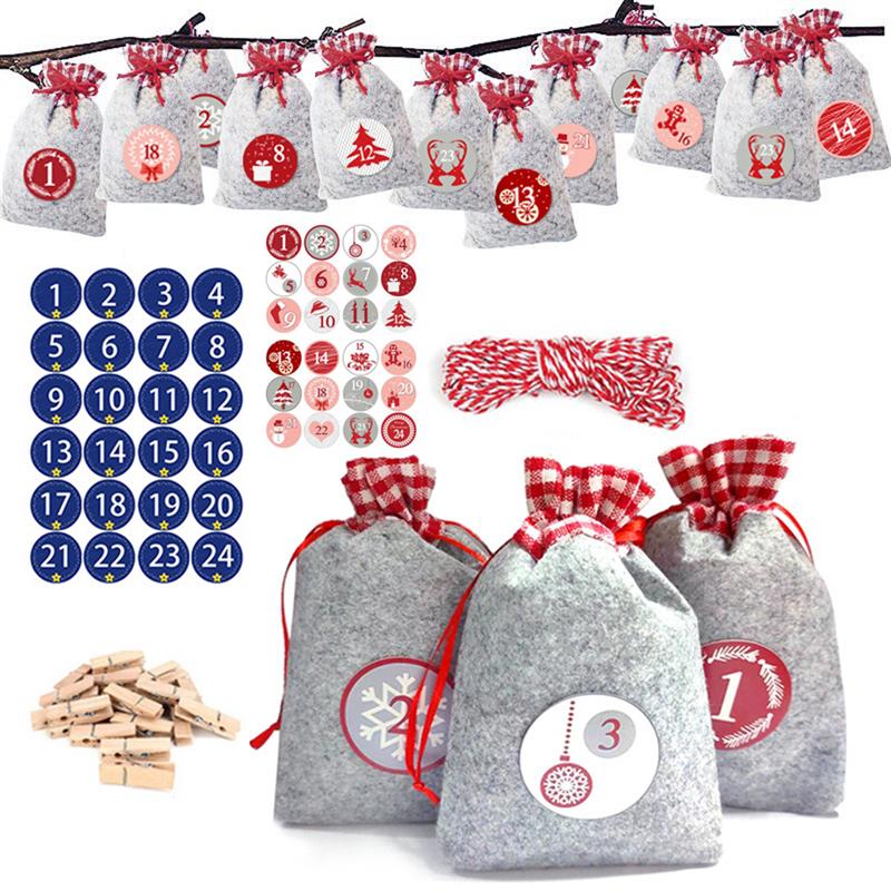 2 Feuilles Autocollants Calendrier De L'Avent - Chiffres 1 à 24 Ronds (4,5 Cm) - Pour Sacs, Boîtes, Déco DIY Noël - 9