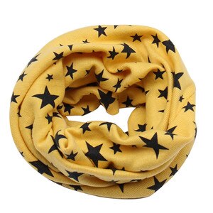 Barnscarf snood utomhus halsduk halsduk höst vinter söt lång varm stjärntryck ring halsduk för barn 7 färg: Gul