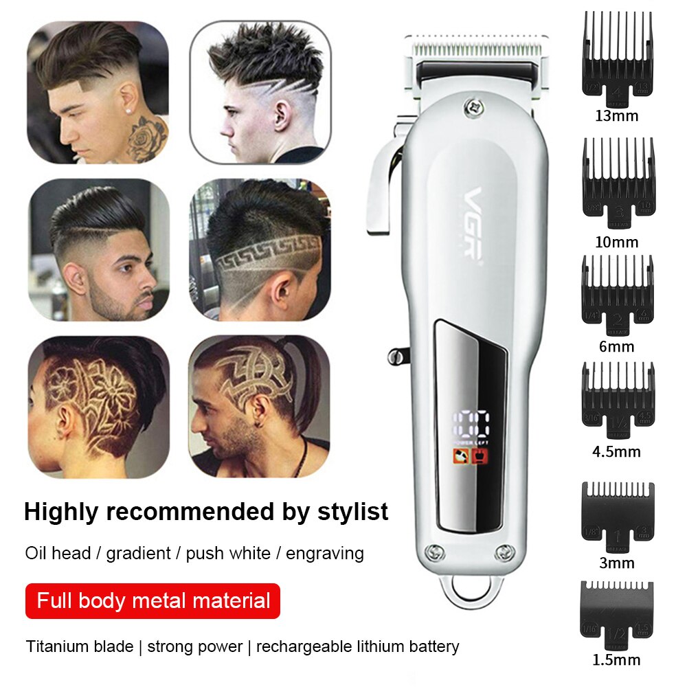 LCD Hair Cutting Machine Cordless Hair Clipper Barber Hair Clipper Electric Hair Clippers Beard Trimmers Mower