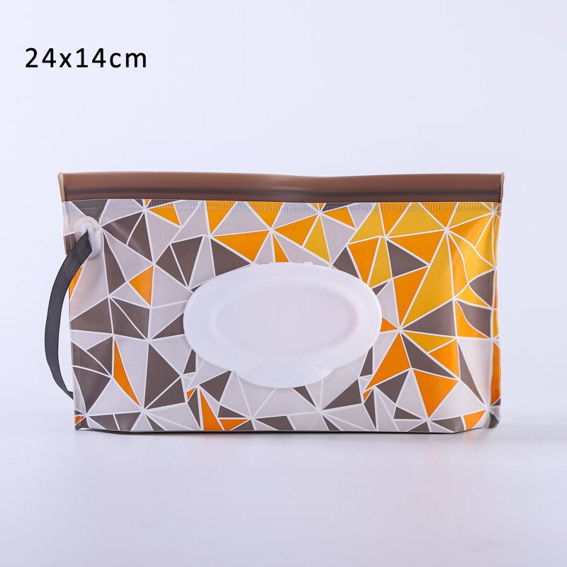 1Pcs Cartoon Pattern Eco-Friendly Baby Wipes Box Wet Wipe Box Cleaning Wipes Carrying Bag Clamshell Snap Strap Container Case