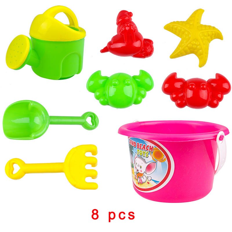 Beach toys for children sand set sand bucket game sea sand rake shovel summer mold baby bath toy outdoor toy: Chocolate