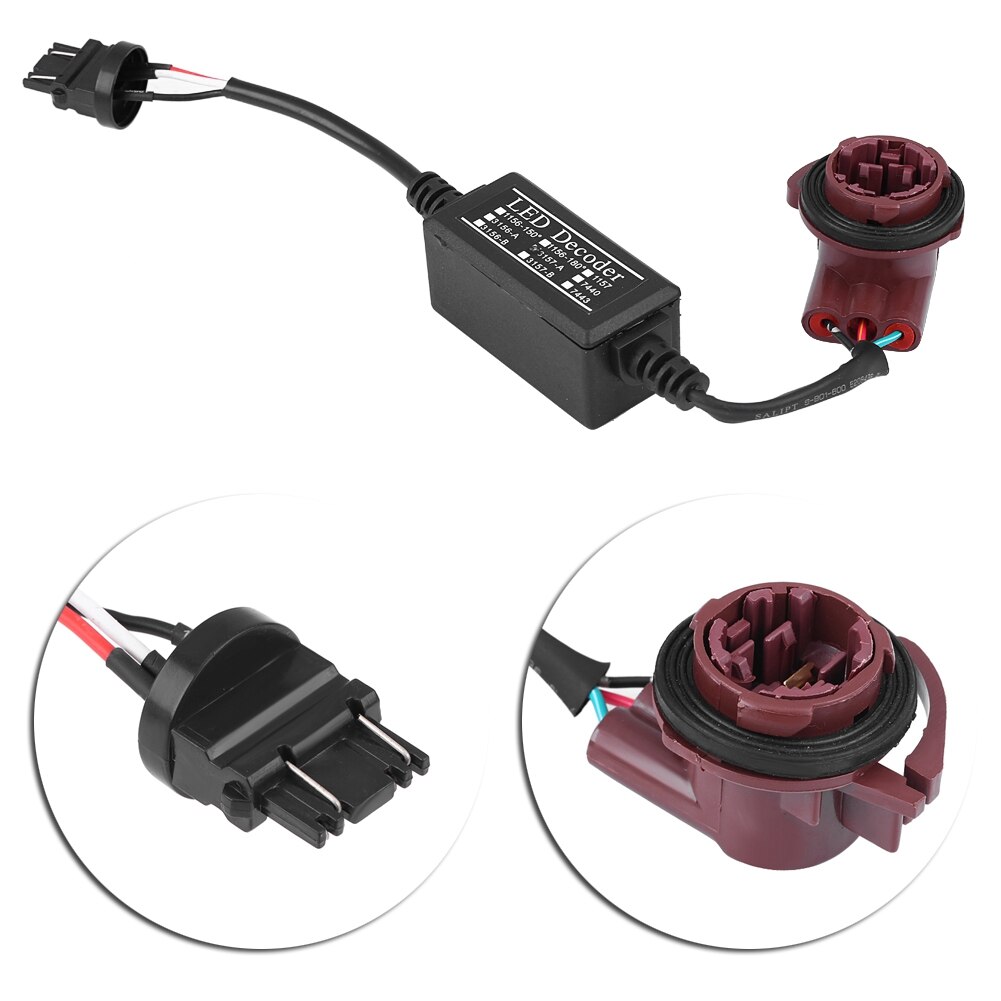 2PCS 3157 LED Bulb Power 8W Error Free Canceler Adapter Decoder Fog Turn Brake Signal Anti-Hyper Flashing Blinking
