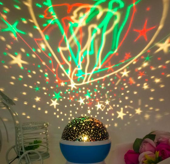 Roterende Nachtlampje Projector Spin Sterrenhemel Star Baby Slaap Romantische Lamp USB/AA Power: lover