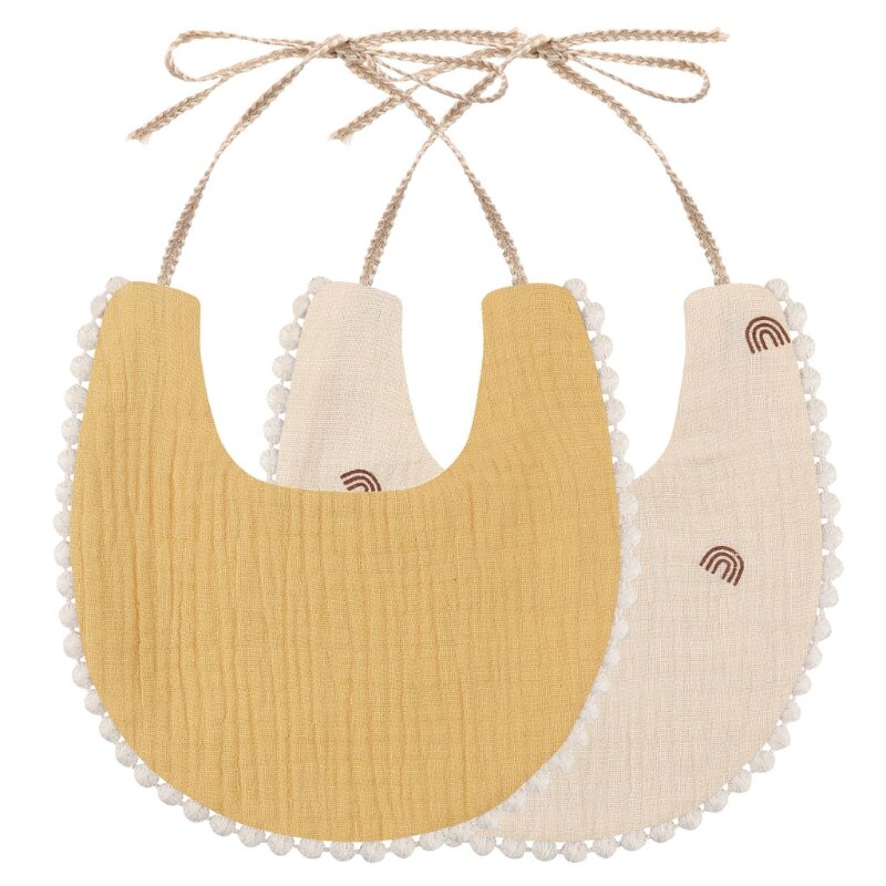 Double Side Print Bib Baby Kwastje Speeksel Handdoek Fotografie Voeden Burp Doek 87HD: 9