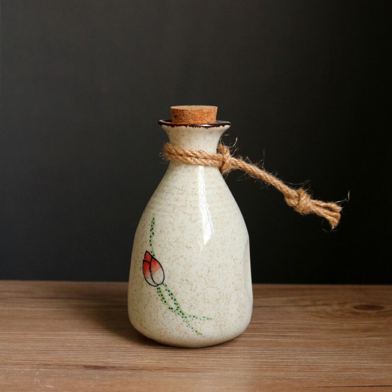 Japansk årgang keramisk sake separator hvit gul vin sprit brennevin gryte flagon husholdning håndlaget vintøy: 3