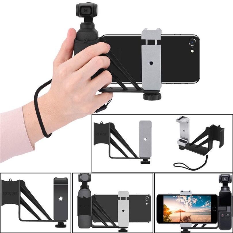 Smartphone Mount for DJI OSMO Pocket Gimbal - Plastic Handheld Holder - Non-Slip Grip